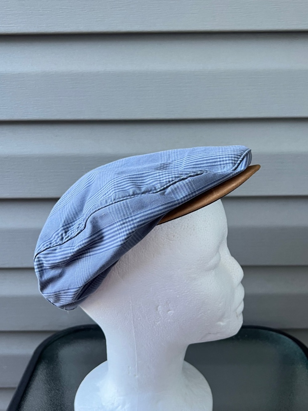 Vintage 90s Nike Flat Cap Newsboy Cabbie Golf Hat Swoosh Blue Rare - Picture 4 of 8